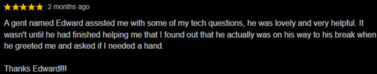 Google review screenshot